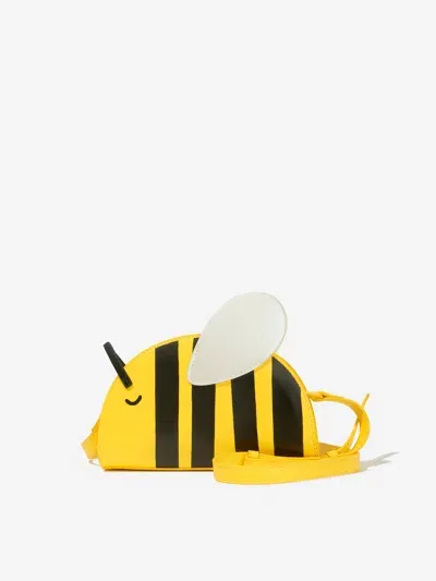 Stella Mccartney Kids' Bee Faux Leather Shoulder Bag In Yellow