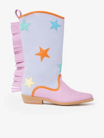 Stella Mccartney Kids Teen Girls Purple Star Cowboy Boots