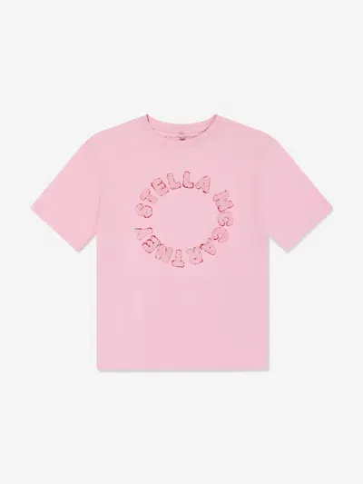 Stella Mccartney Kids' Medallion Logo T-shirt In Pink