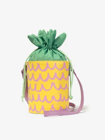 Stella Mccartney Kids' Pineapple Faux Leather Shoulder Bag In Yellow