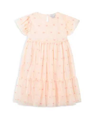 Stella Mccartney Kids' Girl's Tulle Heart Embroidered Dress In Light Pink