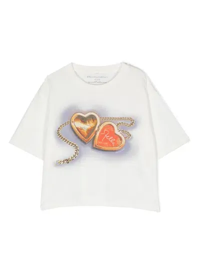 Stella Mccartney Kids' Graphic-print Cotton T-shirt In White