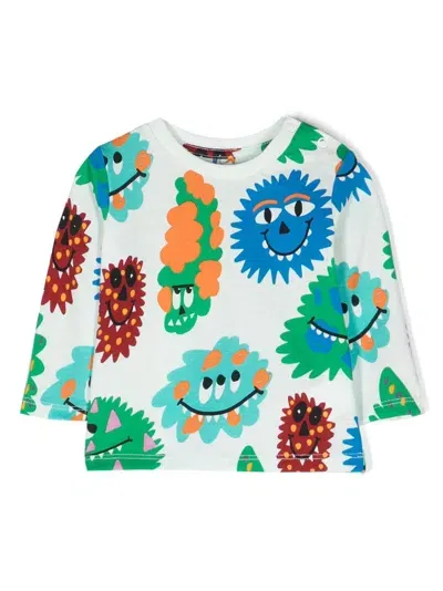 Stella Mccartney Babies' Graphic-print Organic Cotton Top In White