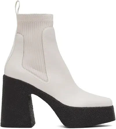 Stella Mccartney Gray Skyla Heeled Sock Boots In Neutrals