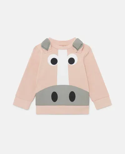 Stella Mccartney Horse Graphic Sweatshirt In Peach Pink