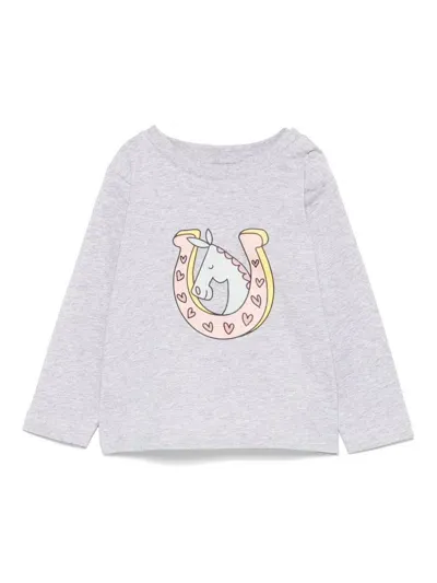 Stella Mccartney Babies' Horse-print T-shirt In Grey