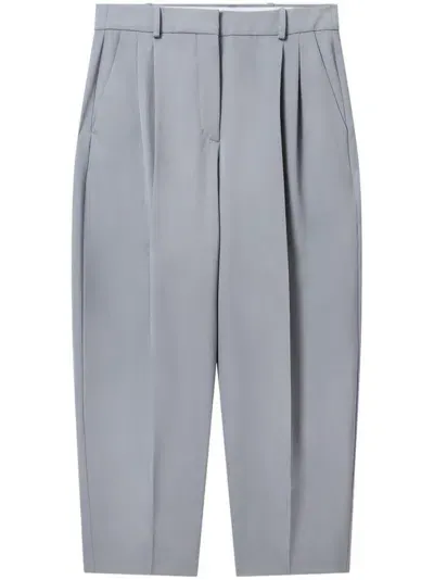 Stella Mccartney Iconic Cropped Pleated Trousers In Grey