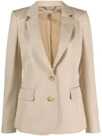 Stella Mccartney Iconic Notched-lapels Blazer In Neutrals