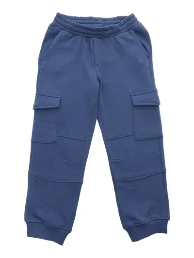 Stella Mccartney Kids' Cotton Cargo Sweatpants In Blue