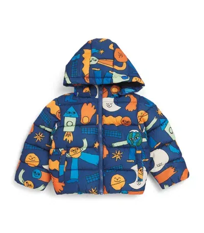 Stella Mccartney Babies'  Kids Space Print Puffer Jacket (6-36 Months) In Blue