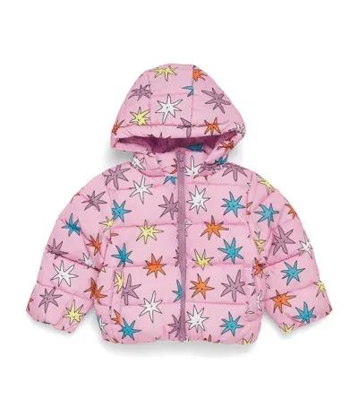 Stella Mccartney Babies'  Kids Star Print Puffer Jacket (6-36 Months) In Pink