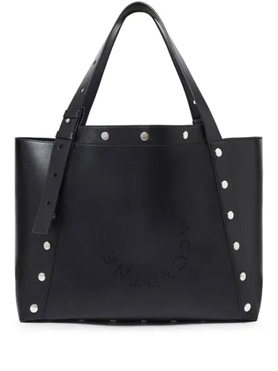 Stella Mccartney Large Stella Studs Tote Bag In Black