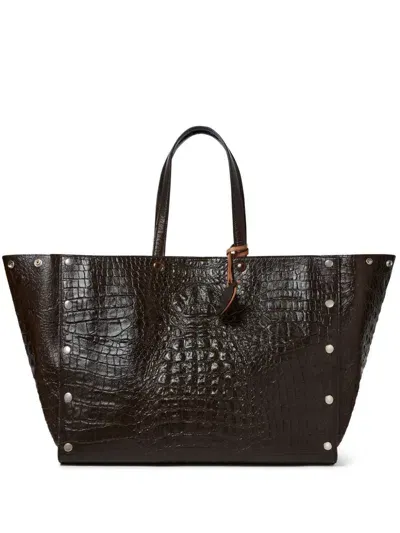 Stella Mccartney Large Studs Tote Bag In Brown