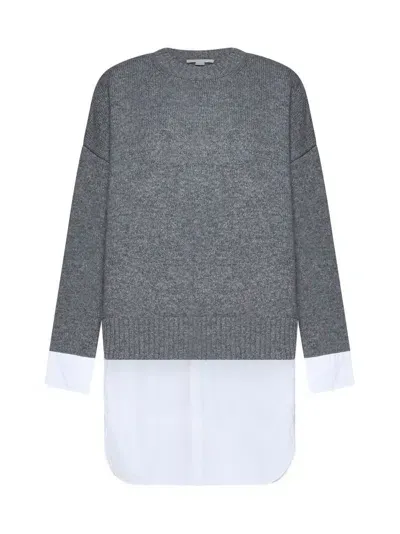 Stella Mccartney Layered Effect Knitted Jumper In Grey