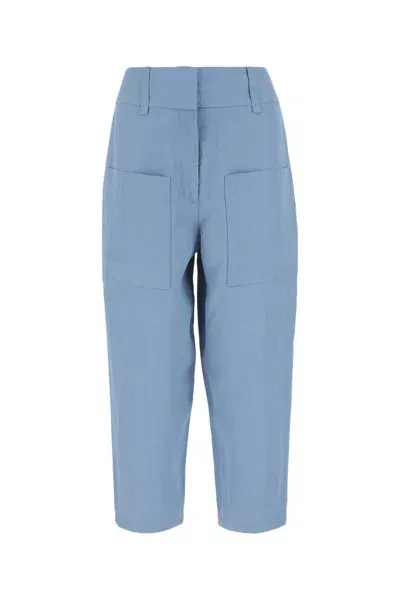 Stella Mccartney Light-blue Viscose Blend Culotte Pant