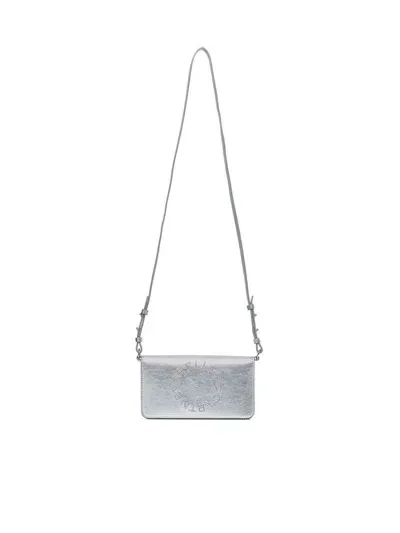 Stella Mccartney Logo Crossbody Bag In Silver