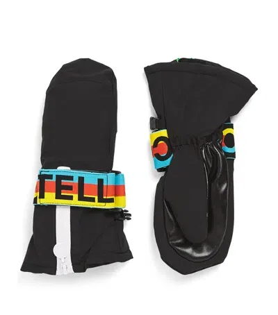 Stella Mccartney Kids' Logo Padded Ski Gloves In Black