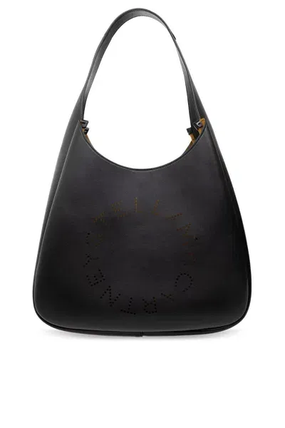 Stella Mccartney Logo-perforated Medium Tote Bag In Black