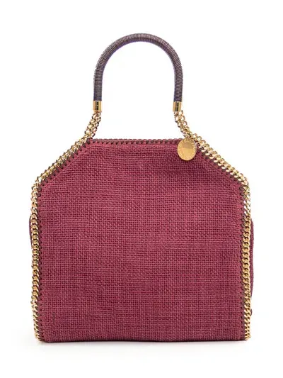 Stella Mccartney Logo Plaque Chain Braided Bag In Purple