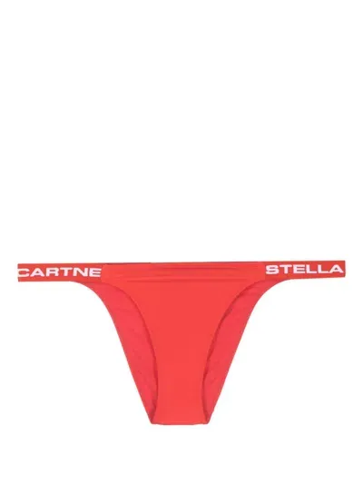 Stella Mccartney Sporty Logo Bikini Bottoms In Coral