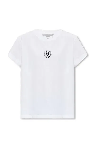 Stella Mccartney Logo Printed Crewneck T In White