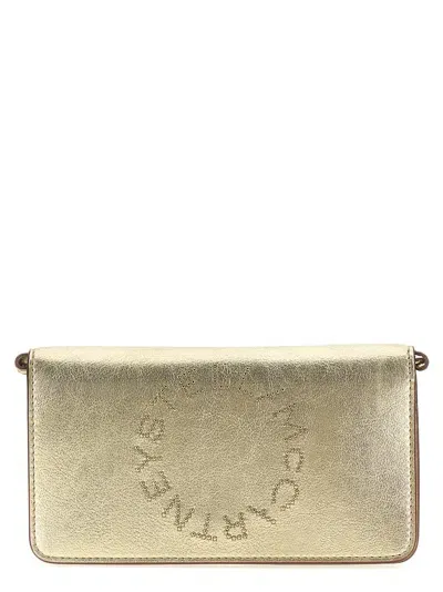 Stella Mccartney Logo Shoulder Strap In Gold