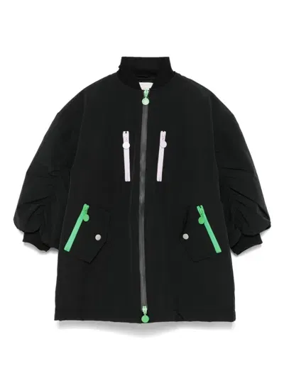 Stella Mccartney Kids' Logo-tape Padded Jacket In Black