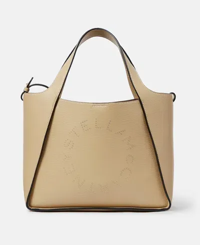 Stella Mccartney Logo Top Handle Crossbody Tote Bag In Beige