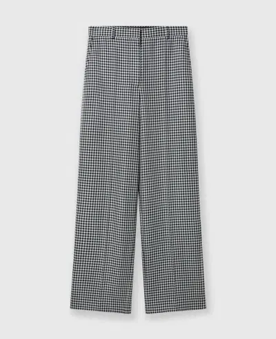 Stella Mccartney Low-rise Check Straight-leg Trousers In Cream And Black