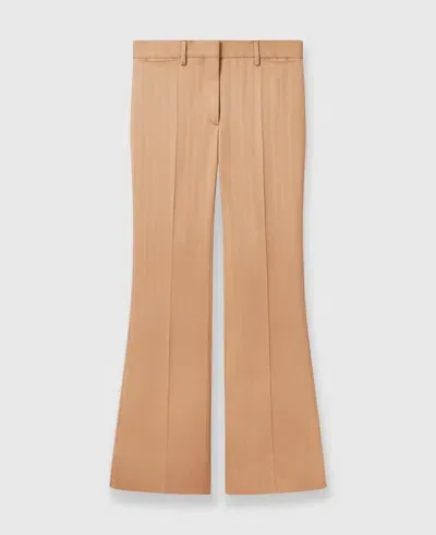 Stella Mccartney Low-rise Striped Flared Trousers In Biscuit