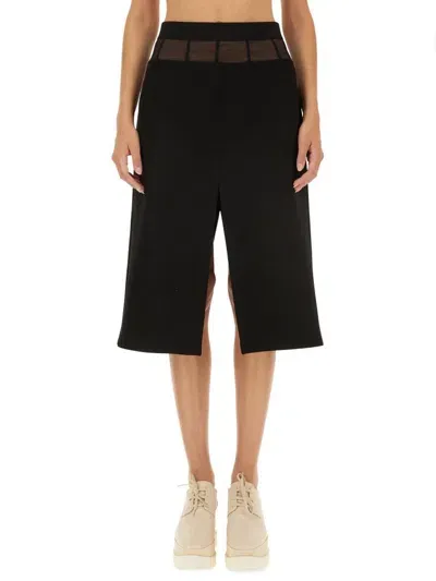 Stella Mccartney Midi Slit Skirt In Black