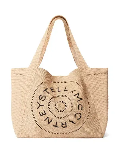 Stella Mccartney Natural Raffia Totes In Beige