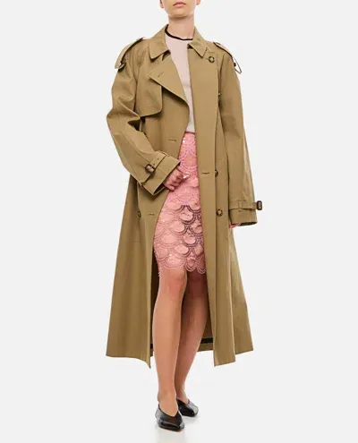 Stella Mccartney Oversized Cotton Trench In Brown