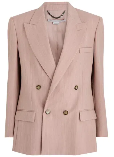 Stella Mccartney Oversized Double-breasted Wool Blazer In Pink Light