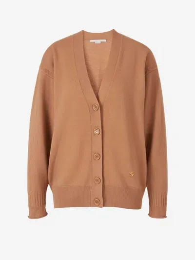 Stella Mccartney Oversized Button In Camel