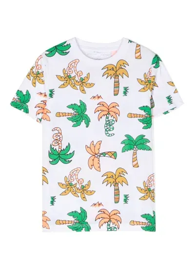 Stella Mccartney Kids Teen Boys White Cotton Palm Tree T-shirt