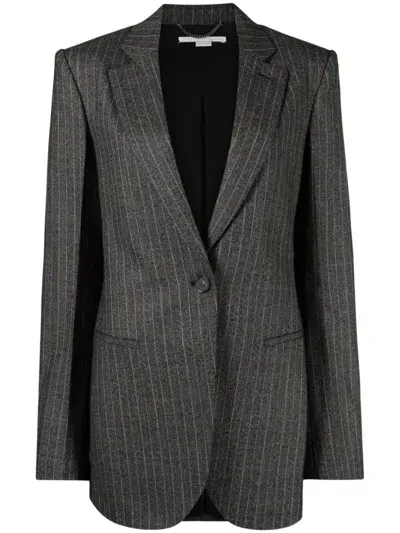 Stella Mccartney Wool Pinstripe Blazer In Grey