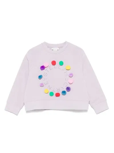 Stella Mccartney Kids' Pompom-details Sweatshirt In Purple