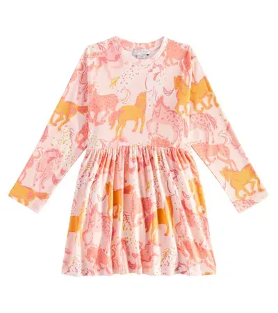 Stella Mccartney Kids' Praire Horses Cotton-blend Dress In Pink