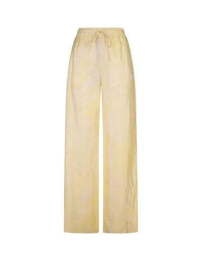 Stella Mccartney Printed Yellow Silk Trousers