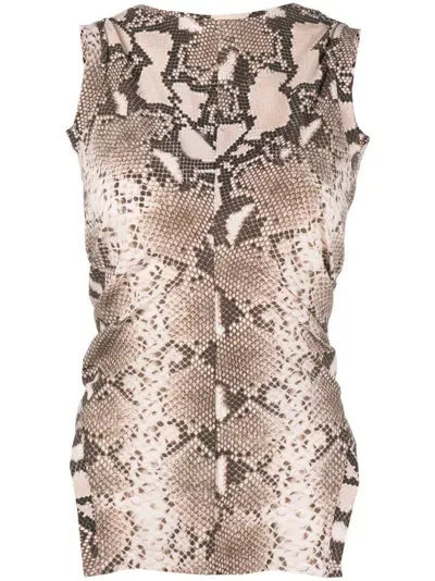 Stella Mccartney Python-print Vest Top In Neutrals