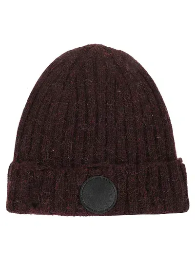 Stella Mccartney Ribbed Alpaca Blend Beanie With Logo Patch Detail For Cozy Winter Style In Black