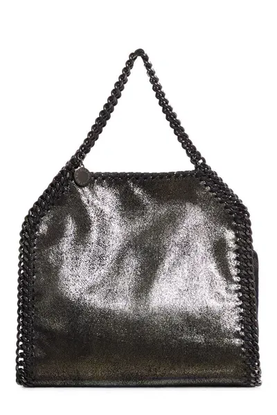 Stella Mccartney Shiny Mini Tote Bag In Black