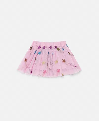 Stella Mccartney Shooting Stars Embroidered Skirt In Pink Multicolor