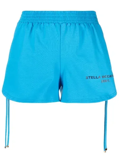 Stella Mccartney Side Drawstring-fastening Shorts In Blue