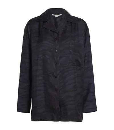 Stella Mccartney Silk Tiger Print Pyjama Shirt In Navy