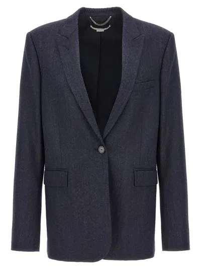 Stella Mccartney Single Breasted Wool Blazer In Blue