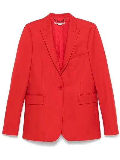 Stella Mccartney Single-breasted Wool Blazer In Red