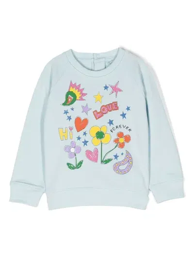 Stella Mccartney Babies' Sketchbook-print Crew-neck Sweatshirt In Blue