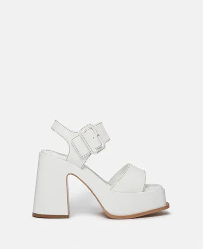 Stella Mccartney Skyla Buckled Platform Sandals In Pure White